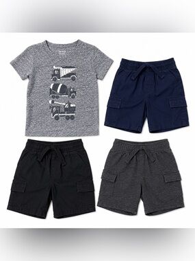 Jumping Beans Boys 2T Construction Shirt & Shorts Bundle 4-Piece